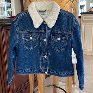 Old Navy Denim Jacket with Sherpa-lined Body, Girl Large (10-12)